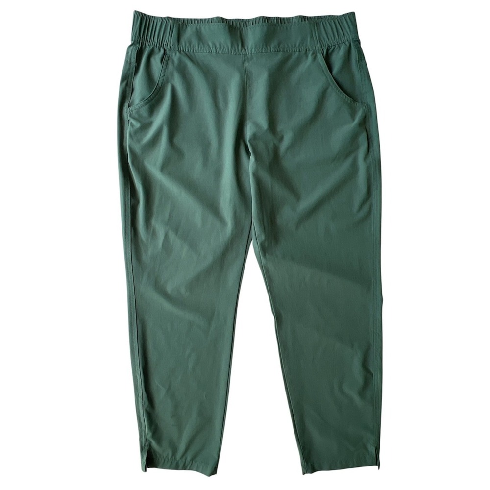 Eddie Bauer Pants Traveler Ankle Womens M Green UPF Stretch Gorpcore Hiking